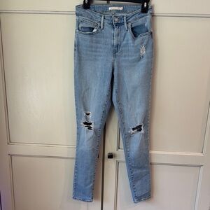 Levi's Light Blue Distressed Skinny Jeans